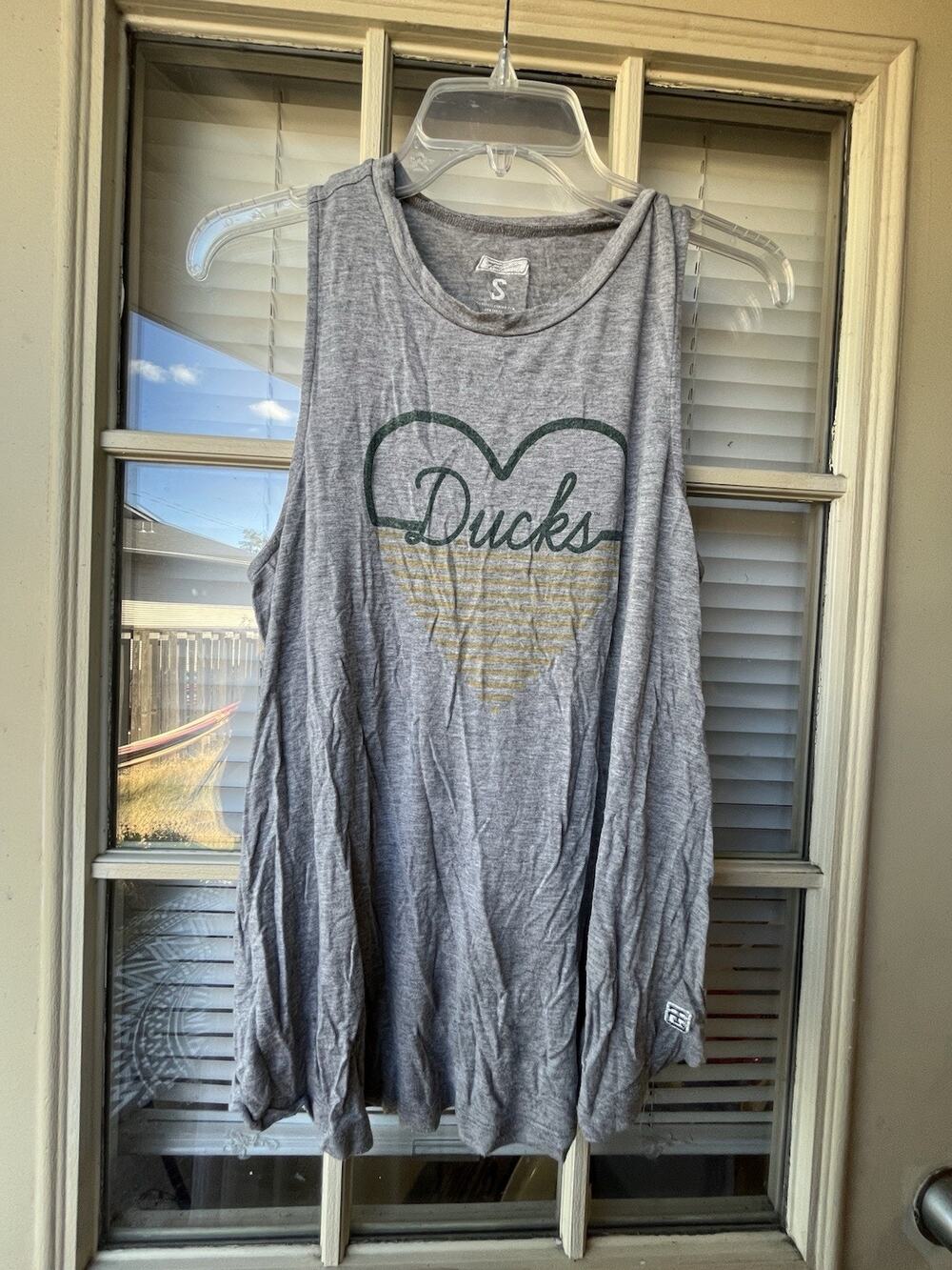 Oregon Ducks Shirt Womens Small Tank Top Football Gray Green Football Tailgate